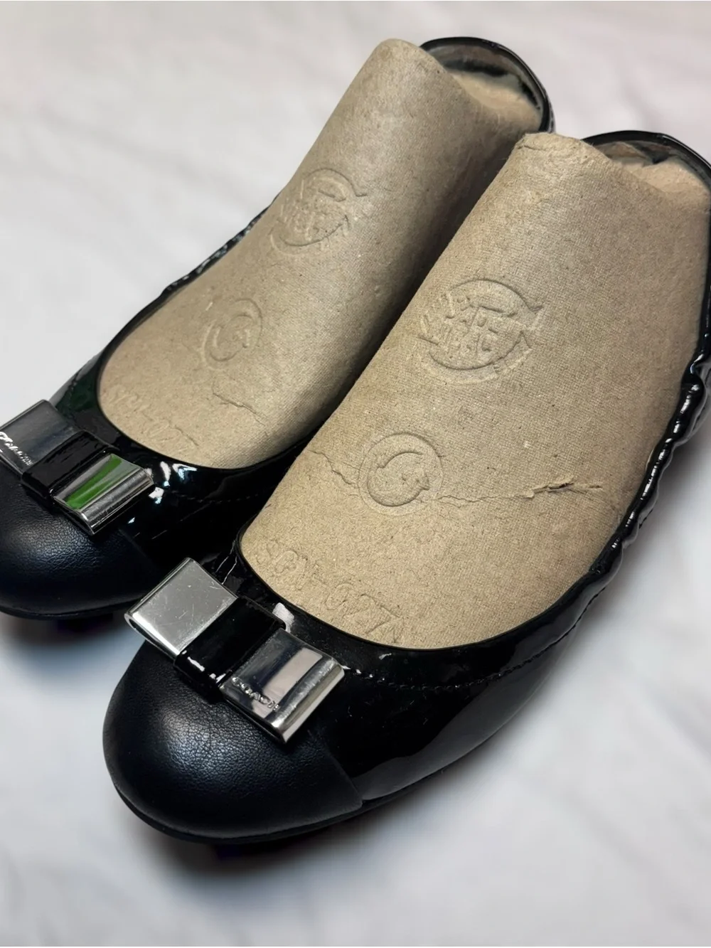 COACH Women's Black Patent Leather Ballet Flats